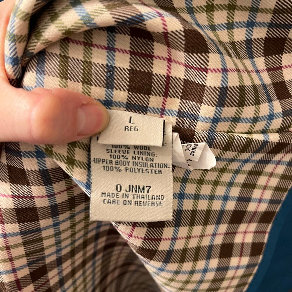 Vintage L.L.Bean Women’s Insulated Rain Trench Coat Teal Wool Lined L Nylon Hood - Picture 6 of 10